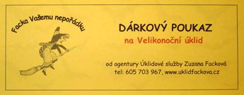 dárkový poukaz úklidových služeb Facková Brno